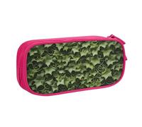 LONGZEHAO Big Capacity Floral Swirls Ivy Print Pencil Case,Double layer zipper Pencil box Makeup Pouch Organizer