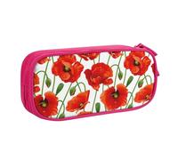 LONGZEHAO Big Capacity flower Print Pencil Case,Double layer zipper Pencil box Makeup Pouch Organizer