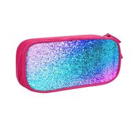 LONGZEHAO Big Capacity Glitter Sequin Spot Print Pencil Case,Double layer zipper Pencil box Makeup Pouch Organizer