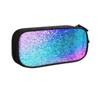 LONGZEHAO Big Capacity Glitter Sequin Spot Print Pencil Case,Double layer zipper Pencil box Makeup Pouch Organizer