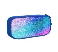 LONGZEHAO Big Capacity Glitter Sequin Spot Print Pencil Case,Double layer zipper Pencil box Makeup Pouch Organizer