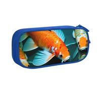 LONGZEHAO Big Capacity HD Koi Fish Print Pencil Case,Double layer zipper Pencil box Makeup Pouch Organizer