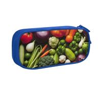 LONGZEHAO Big Capacity Introduction of various vegetables Print Pencil Case,Double layer zipper Pencil box Makeup Pouch Organizer