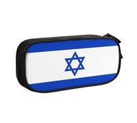LONGZEHAO Big Capacity Israeli flag Print Pencil Case,Double layer zipper Pencil box Makeup Pouch Organizer