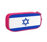 LONGZEHAO Big Capacity Israeli flag Print Pencil Case,Double layer zipper Pencil box Makeup Pouch Organizer