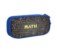 LONGZEHAO Big Capacity school math Print Pencil Case,Double layer zipper Pencil box Makeup Pouch Organizer