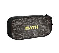 LONGZEHAO Big Capacity school math Print Pencil Case,Double layer zipper Pencil box Makeup Pouch Organizer