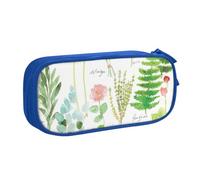LONGZEHAO Big Capacity Springtime Herb Garden Print Pencil Case,Double layer zipper Pencil box Makeup Pouch Organizer