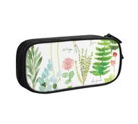 LONGZEHAO Big Capacity Springtime Herb Garden Print Pencil Case,Double layer zipper Pencil box Makeup Pouch Organizer
