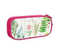 LONGZEHAO Big Capacity Springtime Herb Garden Print Pencil Case,Double layer zipper Pencil box Makeup Pouch Organizer