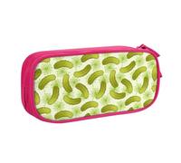 LONGZEHAO Big Capacity Sushi Dill Pickles Print Pencil Case,Double layer zipper Pencil box Makeup Pouch Organizer