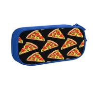 LONGZEHAO Big Capacity tasty pizza Print Pencil Case,Double layer zipper Pencil box Makeup Pouch Organizer