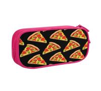 LONGZEHAO Big Capacity tasty pizza Print Pencil Case,Double layer zipper Pencil box Makeup Pouch Organizer