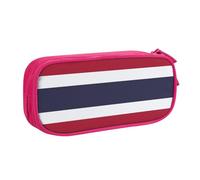 LONGZEHAO Big Capacity Thailand Flag Print Pencil Case,Double layer zipper Pencil box Makeup Pouch Organizer