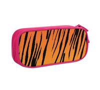 Longzehao Big Capacity Tiger Stripe Print Pencil Case,Double layer zipper Pencil box Makeup Pouch Organizer