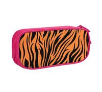 Longzehao Big Capacity Tiger Stripes Orange Pattern Print Pencil Case,Double layer zipper Pencil box Makeup Pouch Organizer