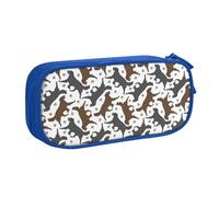LONGZEHAO Big Capacity Trotting Flat Coated Retrievers Paw Print Pencil Case,Double layer zipper Pencil box Makeup Pouch Organizer