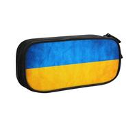 LONGZEHAO Big Capacity Ukrainian flag Print Pencil Case,Double layer zipper Pencil box Makeup Pouch Organizer