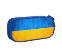 LONGZEHAO Big Capacity Ukrainian flag Print Pencil Case,Double layer zipper Pencil box Makeup Pouch Organizer