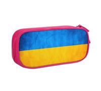 LONGZEHAO Big Capacity Ukrainian flag Print Pencil Case,Double layer zipper Pencil box Makeup Pouch Organizer