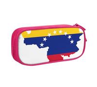 LONGZEHAO Big Capacity venezuela flag Print Pencil Case,Double layer zipper Pencil box Makeup Pouch Organizer