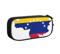 LONGZEHAO Big Capacity venezuela flag Print Pencil Case,Double layer zipper Pencil box Makeup Pouch Organizer