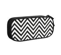 LONGZEHAO Big Capacity ZigZag Stripe Print Pencil Case,Double layer zipper Pencil box Makeup Pouch Organizer