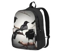 Longzehao Black Crow Birds on a branch Print Casual Backpack for Men and Women,Large Capacity Travel Work Computer Backpacks