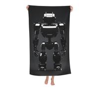 Longzehao Black Robot Print Microfiber Lightweight Beach Towel Super Absorbent Soft Plush Pool Travel Bath Towel