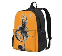 Longzehao Black Smoke Music Print Casual Backpack for Men and Women,Large Capacity Travel Work Computer Backpacks