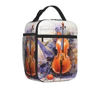 Longzehao Blue Musical Note Print Lunch bag for Men Women Durable Reusable Adults Lunch Box for Work Picnic Travel