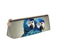 Longzehao Blue Parrot Hugging Print Simple Triangular Pencil Case Office Supplies Storage Bag, Cosmetics, Toiletries, White, One Size, Art Deco, White, One size, art deco