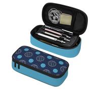 Longzehao blue Volleyball Print Big Capacity Pencil Case Storage Organizer Makeup Bag Office Stationery Pouch