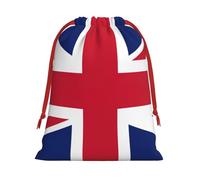 Longzehao British flag Print Drawstring Gift Bags For Christmas,Holiday Gift Wrapping Bag Assorted Sizes