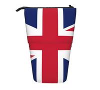 Longzehao British flag Print Telescopic Pencil Bag Pen Holder Pop Up Storage Case,Standing Portable pen Case