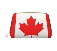 Longzehao Canada Flag Print Leather Zipper Toiletry Bag Travel Organizer Cosmetic Bag Clutch, White, One Size, White, One Size, White, One Size