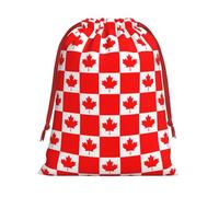 Longzehao Canadian flag Print Drawstring Gift Bags For Christmas,Holiday Gift Wrapping Bag Assorted Sizes