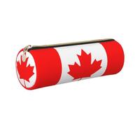 Longzehao Canadian flag Print Leather Pen Pouch Storage case Makeup Bag Office Stationerys Markers Case.