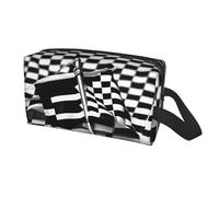 Longzehao Checkered Flags Race Flags Print Travel Storage Bag for men women,Portable Toiletry Bag Large Capacity Organizer