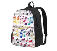 Longzehao Colorful Music Notes Print Casual Backpack for Men and Women,Large Capacity Travel Work Computer Backpacks