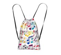 Longzehao Colorful Music Notes Print Drawstring Backpack,String Backpack Storage bag for Gym Traveling Sport Beach Swim