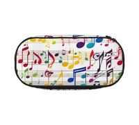 LONGZEHAO Colorful Music Notes Print Simple rectangle Pen bag Storage case for Office supplies,cosmetics,toiletries
