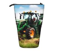Longzehao Company Farm Tractor Print Telescopic Pencil Bag Pen Holder Pop Up Storage Case,Standing Portable pen Case