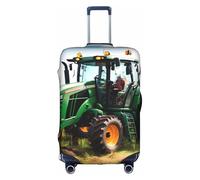 Longzehao Company Farm Tractor Print Travel Luggage Cover,Elastic Suitcase Cover Protector Fit 18-32 Inch Luggage, White, S