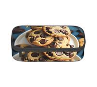 Longzehao Cookies Food Chocolate Chips Biscuits Print Pencil Case Large Capacity Storage Pouch Holder Office Organizer box Makeup Bag
