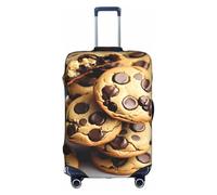 Longzehao Cookies Food Chocolate Chips Biscuits Print Travel Luggage Cover,Elastic Suitcase Cover Protector Fit 18-32 Inch Luggage, White, XL