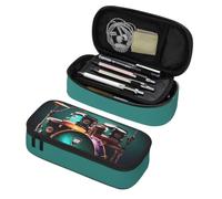 Longzehao Cool Drum Set Print Big Capacity Pencil Case Storage Organizer Makeup Bag Office Stationery Pouch