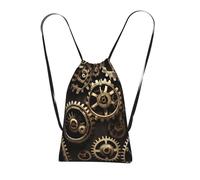 Longzehao Cool Steampunk Gears Print Drawstring Backpack,String Backpack Storage bag for Gym Traveling Sport Beach Swim