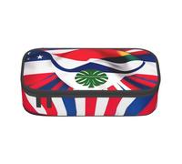 Longzehao Costa Rica Flag Print Pencil Case Large Capacity Storage Pouch Holder Office Organizer box Makeup Bag
