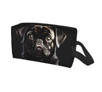 Longzehao Cute Black Pug Dog Print Travel Storage Bag for men women,Portable Toiletry Bag Large Capacity Organizer